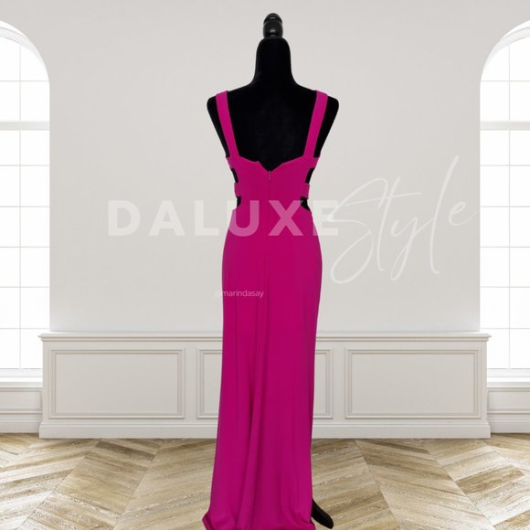 NEVER WORN Ignite Evenings Women's Cut Out Open Back Dress Long Jersey Gown - Picture 2 of 5